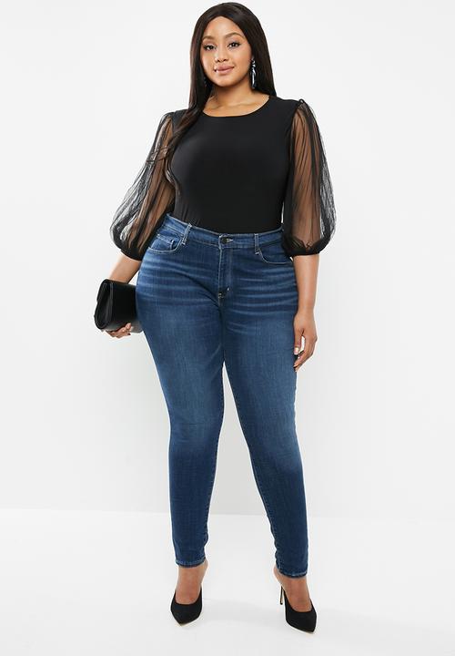 MILLA - Pleated sleeve bodysuit - black