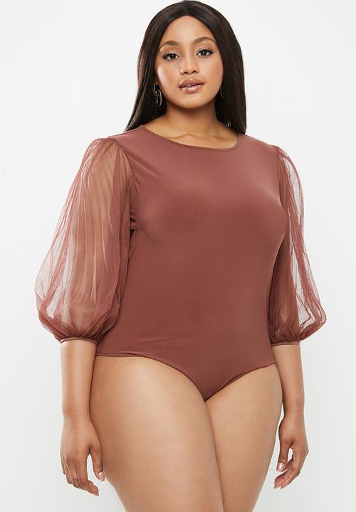 MILLA - Pleated sleeve bodysuit - pink