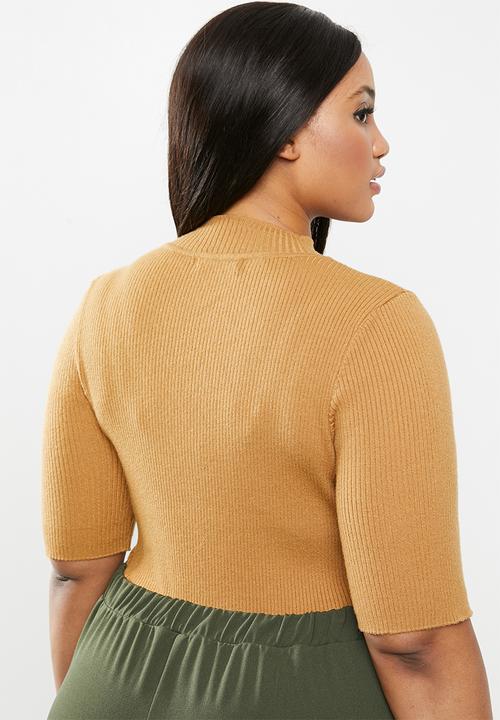 Glamorous - Plus high neck knit - camel