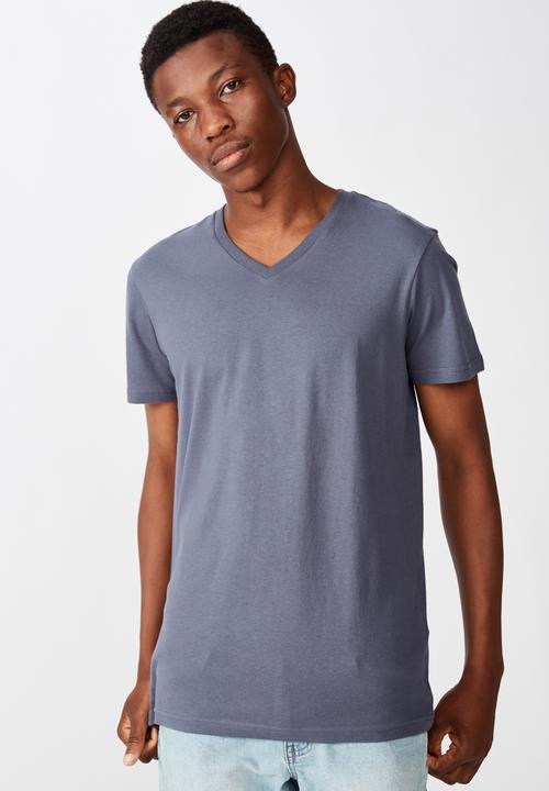 Cotton On - Essential vee neck  - dusty denim