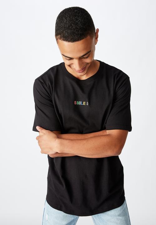 Cotton On - Smile :) Tbar text T-shirt - black