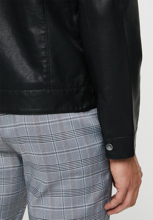 Only & Sons - Mike PU racer jacket - black
