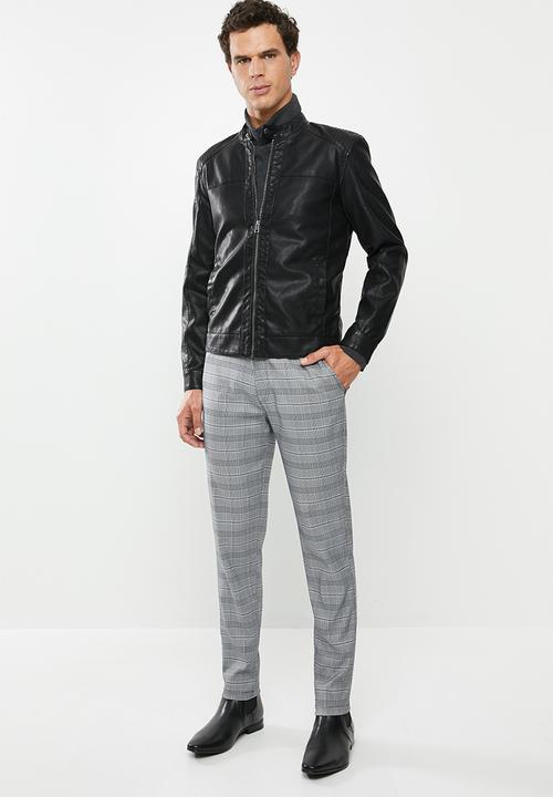 Only & Sons - Mike PU racer jacket - black
