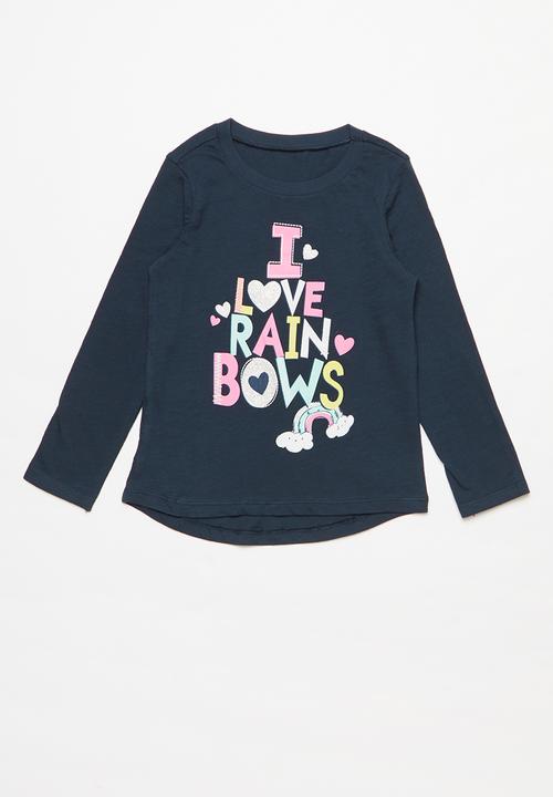 Pop Candy - 3 Pack rainbow tee - navy/white