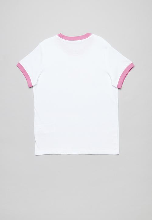Nike - Girl Nike sports wear air logo ringer - white & pink 
