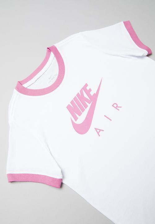 Nike - Girl Nike sports wear air logo ringer - white & pink 