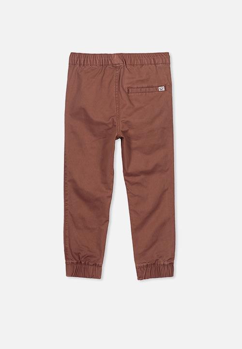 Cotton On - Logan cuffed pant - brown