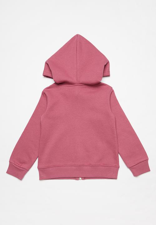 Pop Candy - Heart  thread fleece hoodie- pink