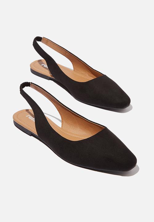 Cotton On - Essential lili square toe slingback - black micro