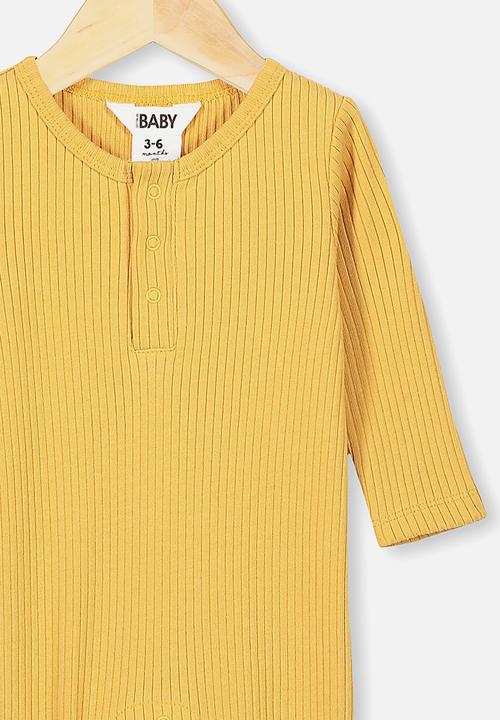 Cotton On - The rib snap romper - yellow
