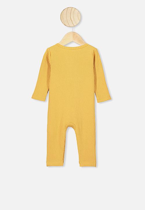 Cotton On - The rib snap romper - yellow
