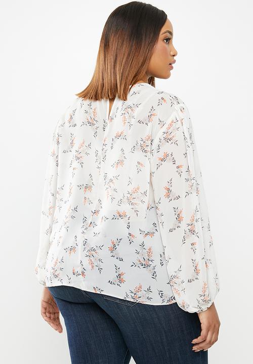 edit Plus - Lantern sleeve blouse - multi 
