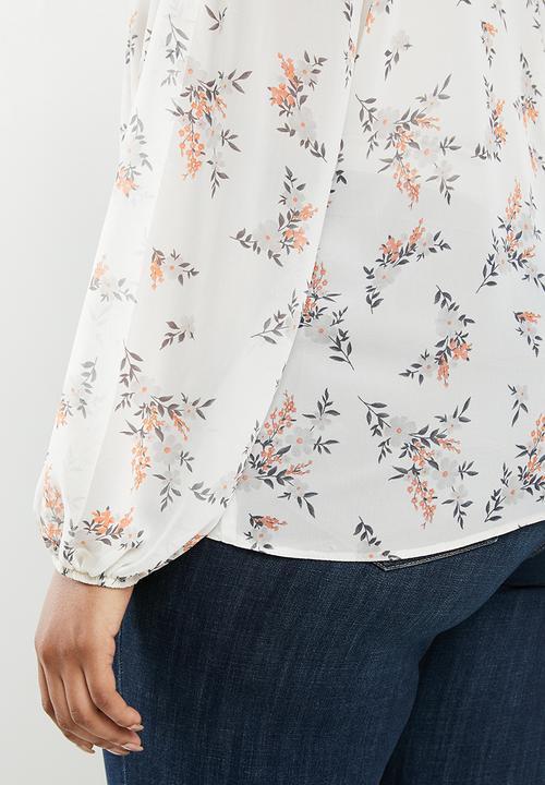 edit Plus - Lantern sleeve blouse - multi 