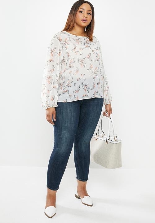 edit Plus - Lantern sleeve blouse - multi 