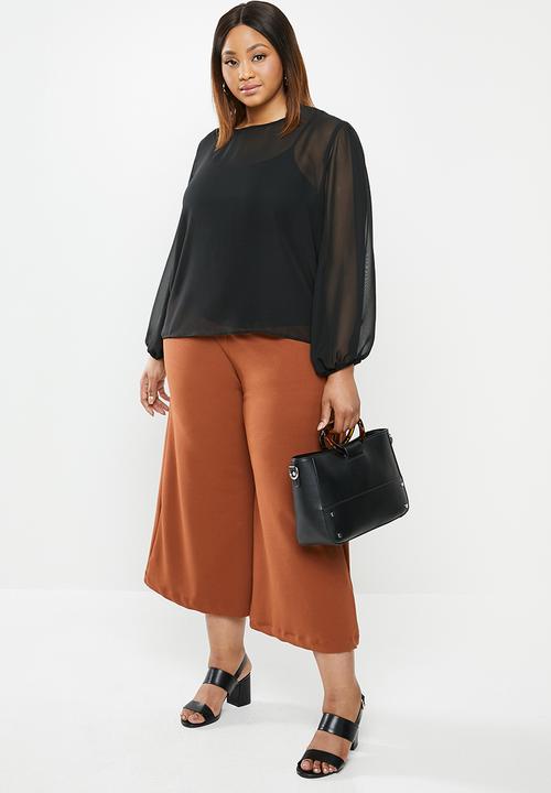edit Plus - Lantern sleeve blouse - black