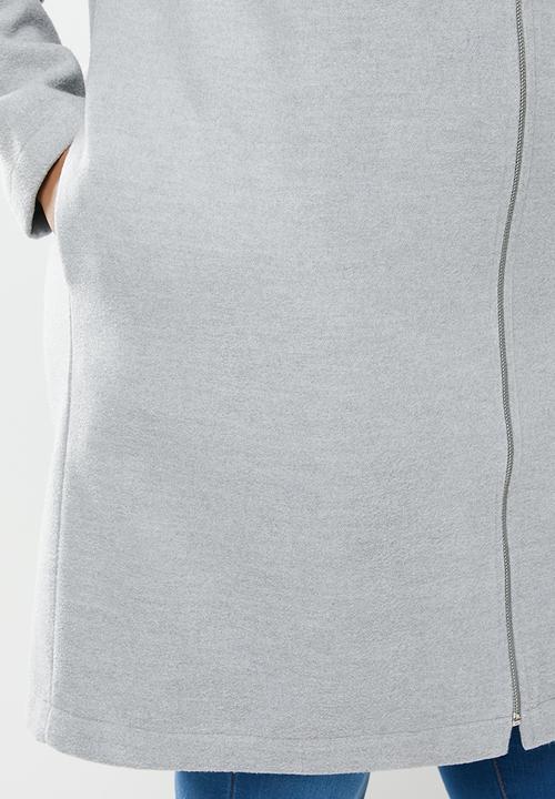 edit Plus - Collarless coat - grey 