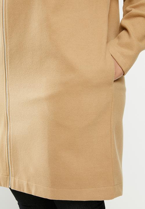 edit Plus - Collarless coat - beige 