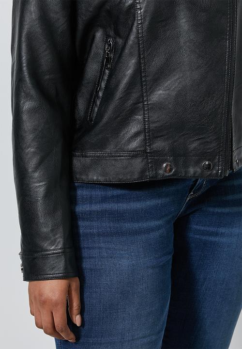 Superbalist - Pu biker jacket (plus) - black