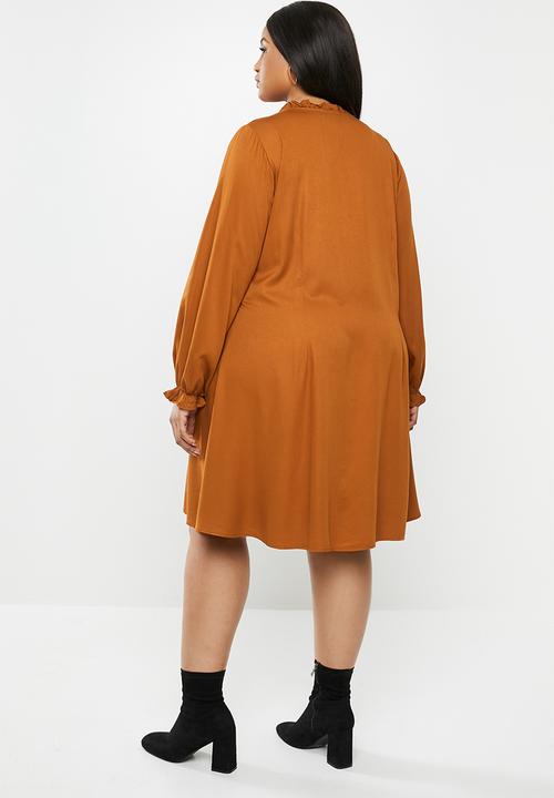 JUNAROSE - Alina above knee dress - caramel café