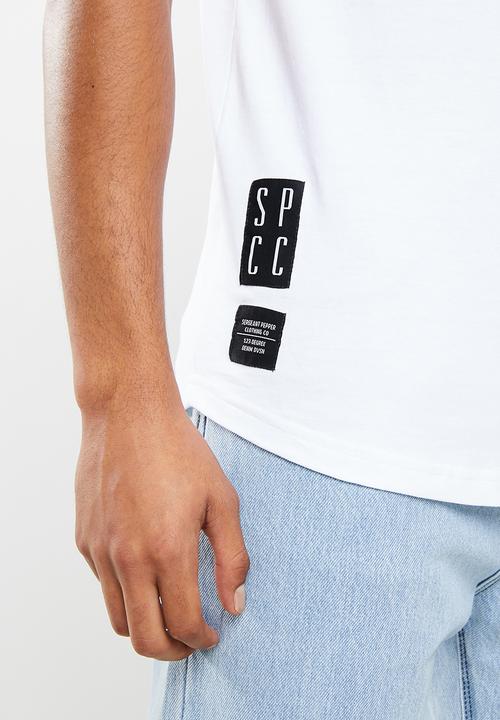 S.P.C.C - Kapital scooped hem logo tee - white