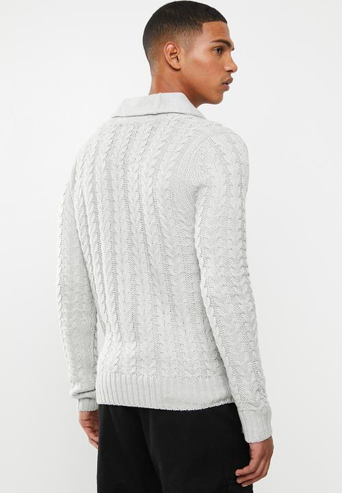Brave Soul - Schematic button up cardi - grey 