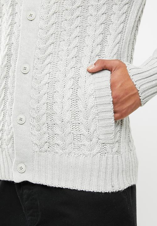 Brave Soul - Schematic button up cardi - grey 