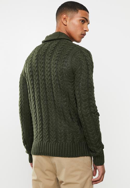 Brave Soul - Schematic button up cardi - khaki