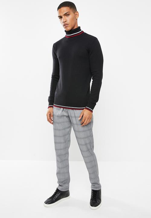 Brave Soul - Livingstob rollneck knitwear - black