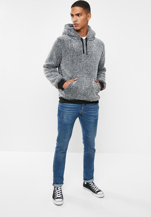 Brave Soul - Gruffalo teddy sweat hoodie - white & black 