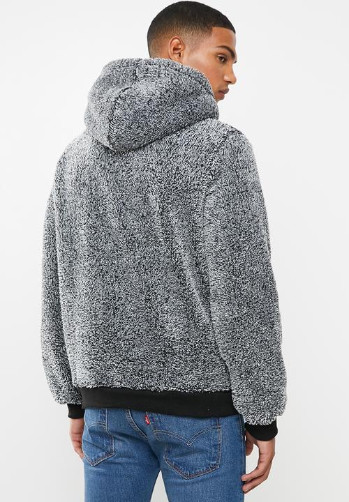 Brave Soul - Gruffalo teddy sweat hoodie - white & black 