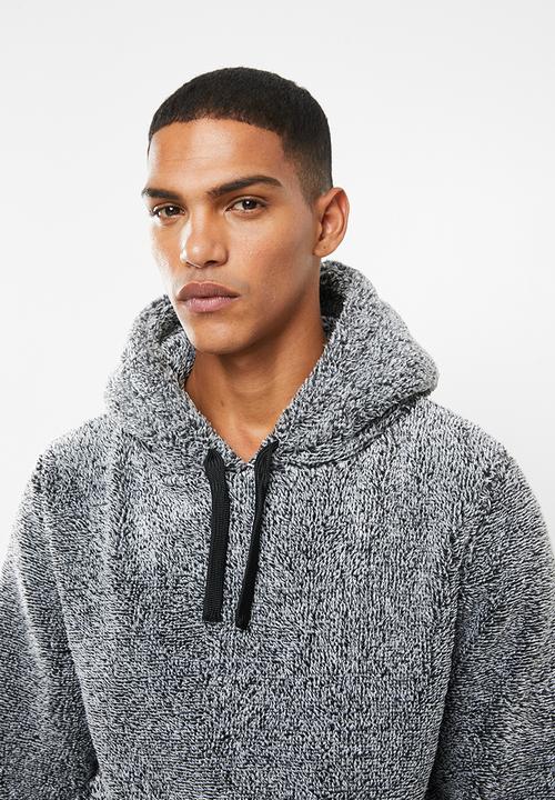 Brave Soul - Gruffalo teddy sweat hoodie - white & black 
