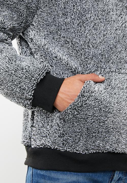 Brave Soul - Gruffalo teddy sweat hoodie - white & black 
