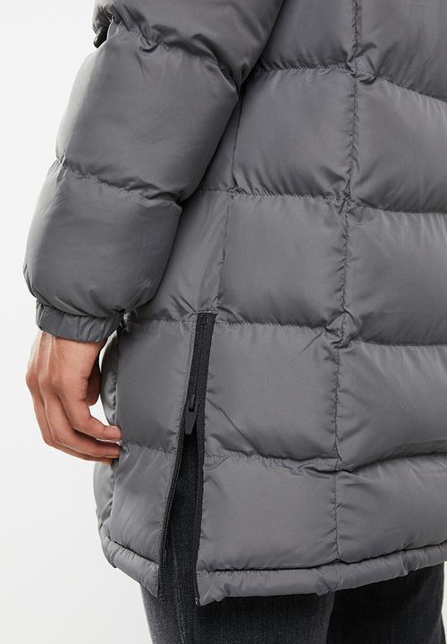 Brave Soul - Albie padded longline jacket - black & grey