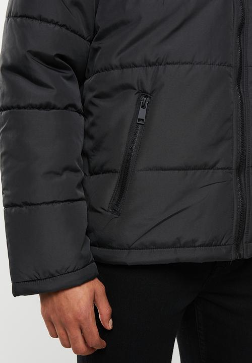 Brave Soul - Connolly padded zip through jacket - black