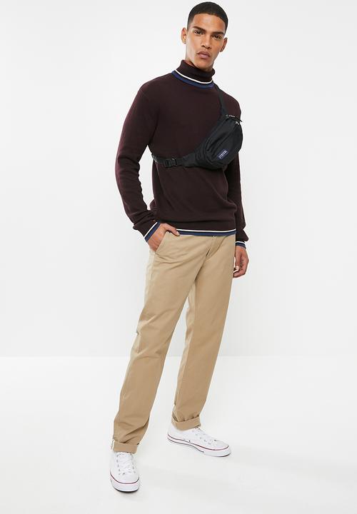 Brave Soul - Livingston roll-neck knitwear - burgundy