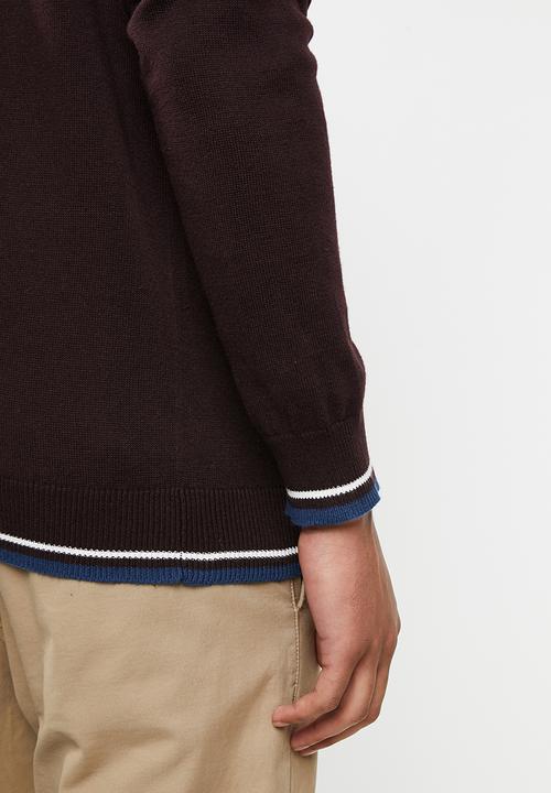 Brave Soul - Livingston roll-neck knitwear - burgundy