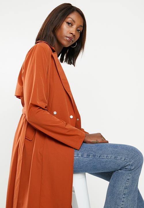 edit - Lightweight Belted Jacket  - rust