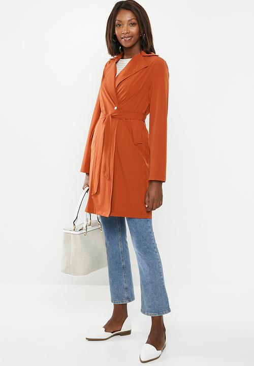 edit - Lightweight Belted Jacket  - rust