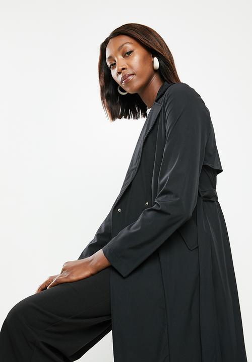 edit - Lightweight belted jacket - black