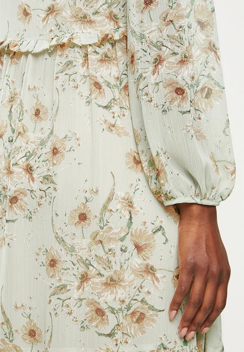 VELVET - Floral midi dress - green