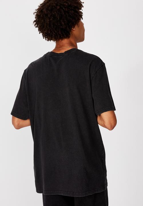 Factorie - Mean machine regular graphic T-shirt - washed black