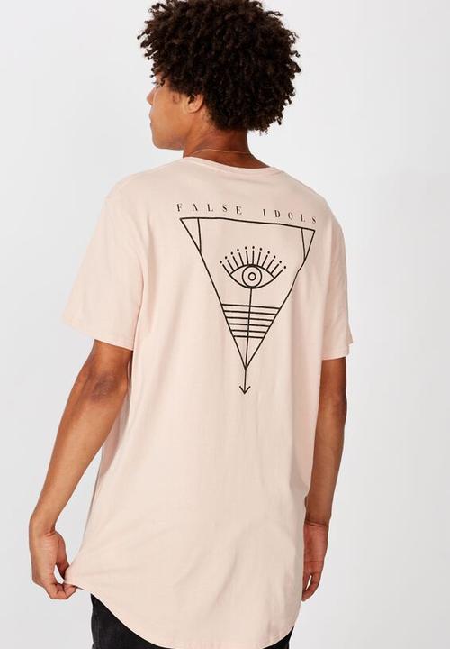 Factorie - Other times curved graphic T-shirt - peach