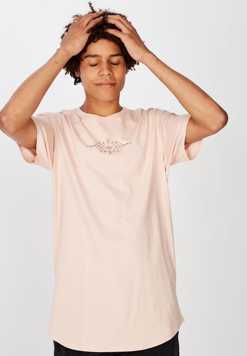 Factorie - Other times curved graphic T-shirt - peach
