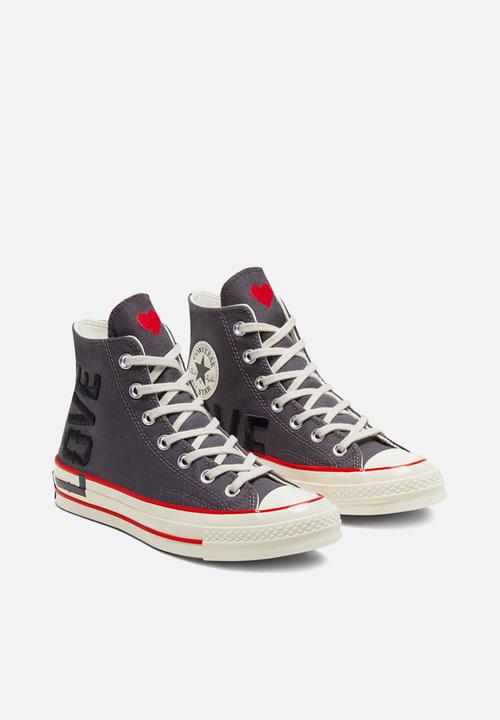 Converse - Chuck 70 love canvas - thunder grey & university red 