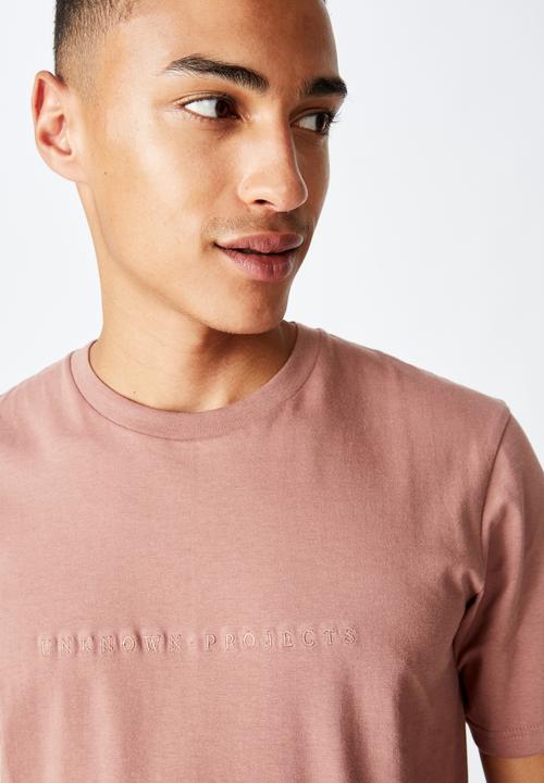 Cotton On - Unknown projects Tbar text T-shirt - dirty pink 
