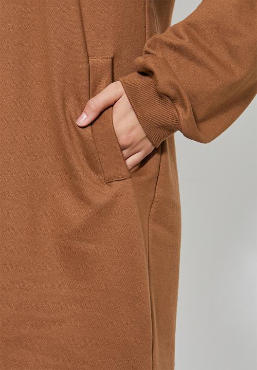 Superbalist - Hooded sweat dress - brown 