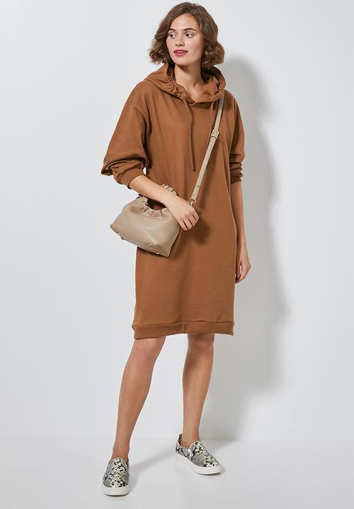 Superbalist - Hooded sweat dress - brown 