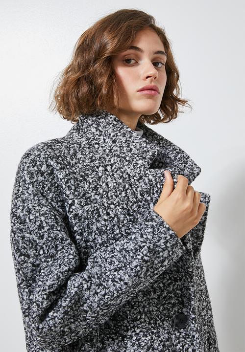 Superbalist - Unlined oversized coat - black & white 