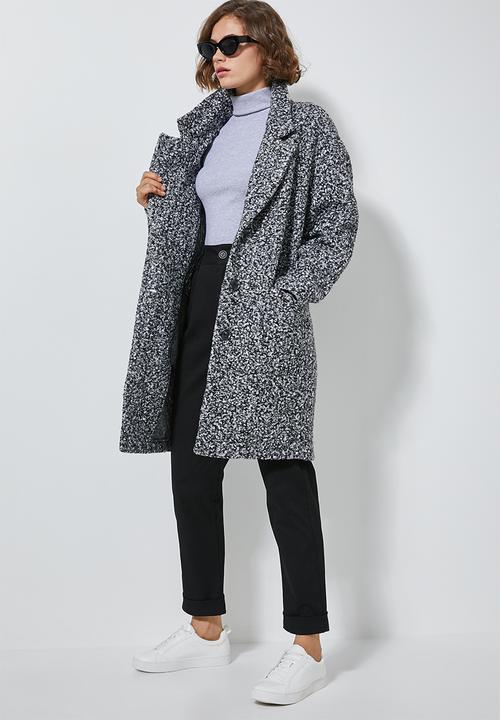 Superbalist - Unlined oversized coat - black & white 