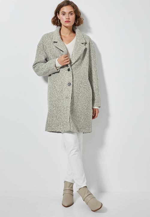 Superbalist - Unlined oversized coat - grey & cream 